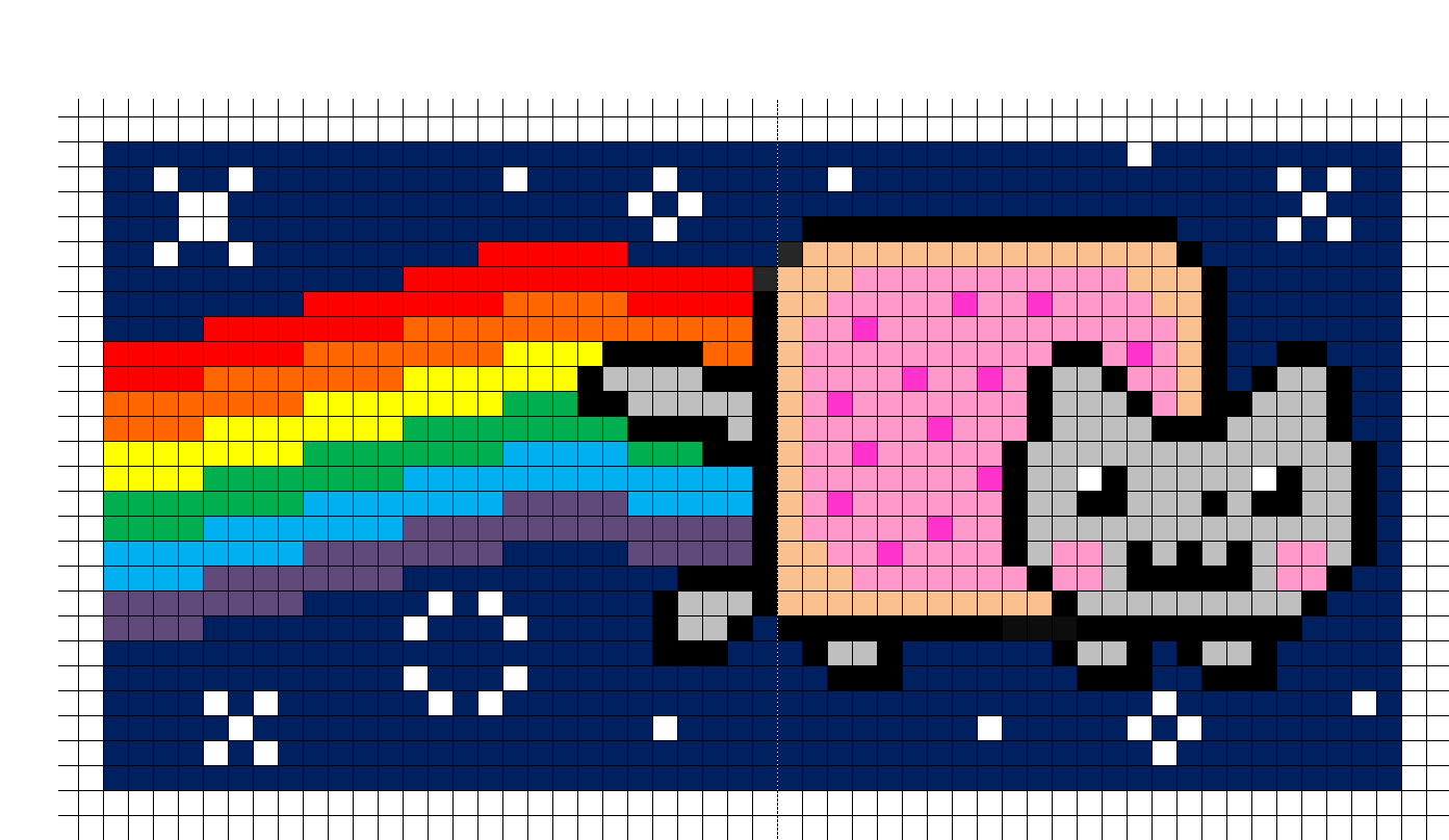 Nyan Cat Minecraft Pixel Art Template Minecraft Pixel Art